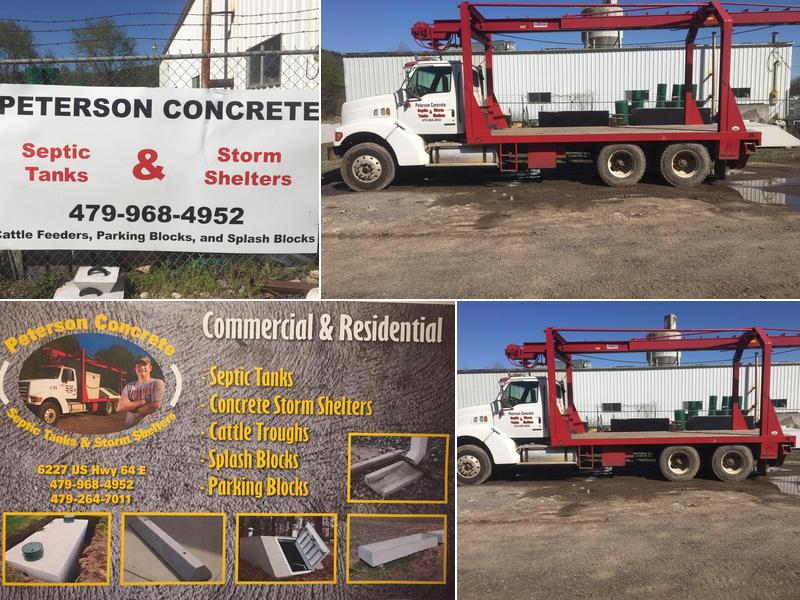 Peterson Concrete septic tanks and storm shelters