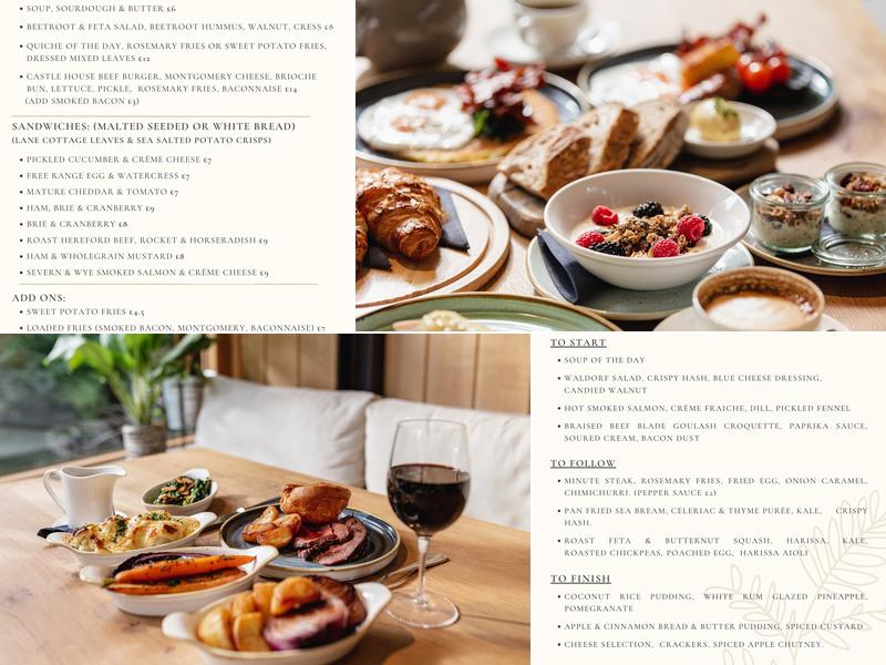 Castle House Hotel Menu