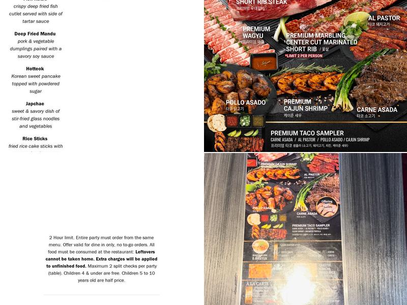 Gen Korean BBQ House Menu