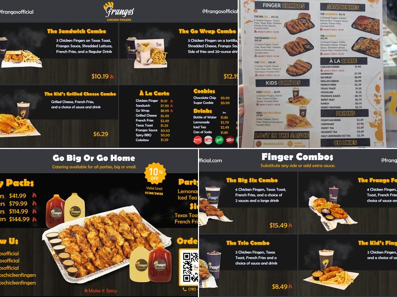 Frangos Chicken Fingers Menu