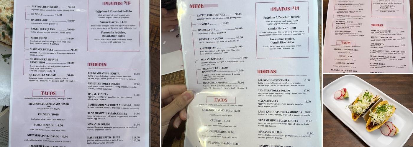 El Cedro Menu