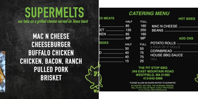 The Pit Stop BBQ Menu