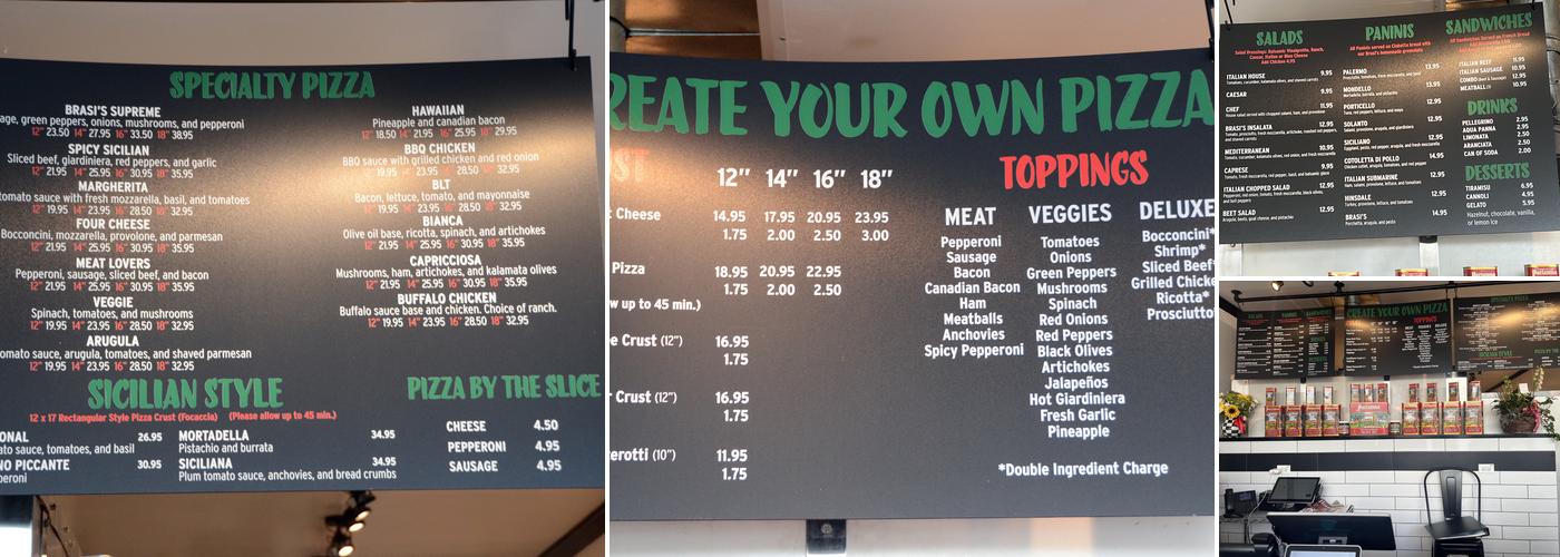 Brasi's Pizzeria Menu
