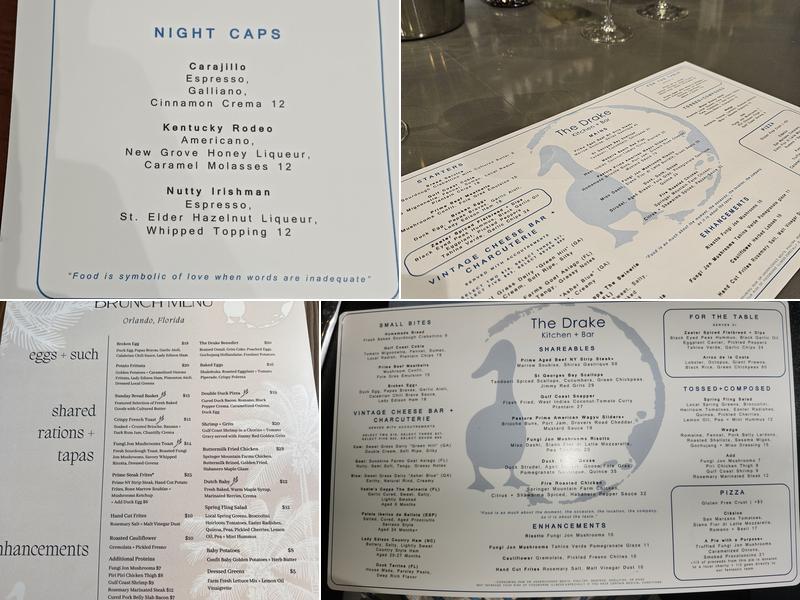 The Drake Menu