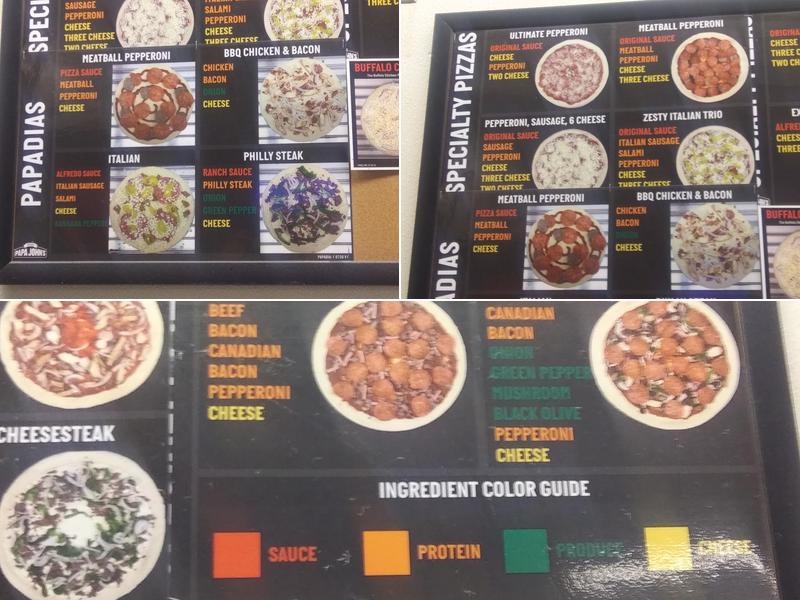 Papa Johns Pizza Menu
