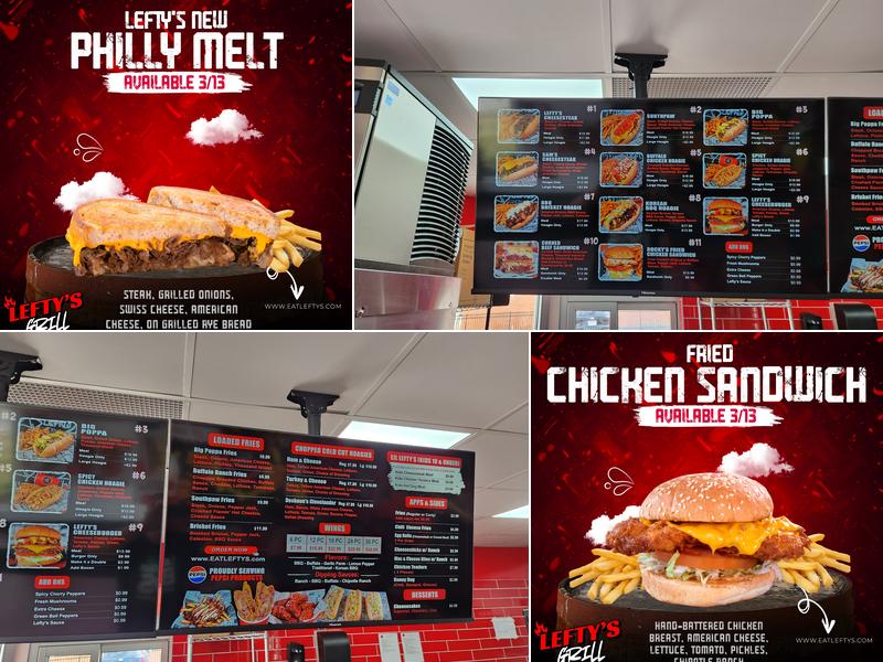 Lefty's Cheesesteaks, Burgers, & Wings Menu