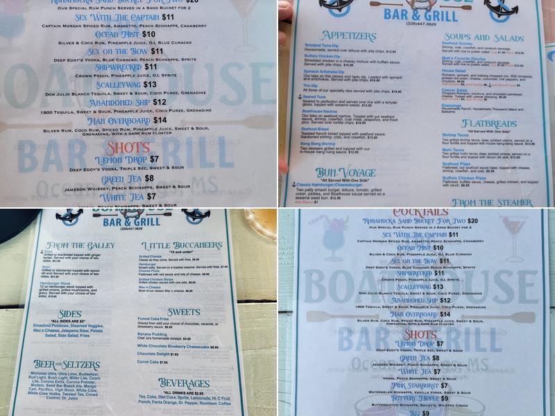 The Boathouse Bar & Grill Menu