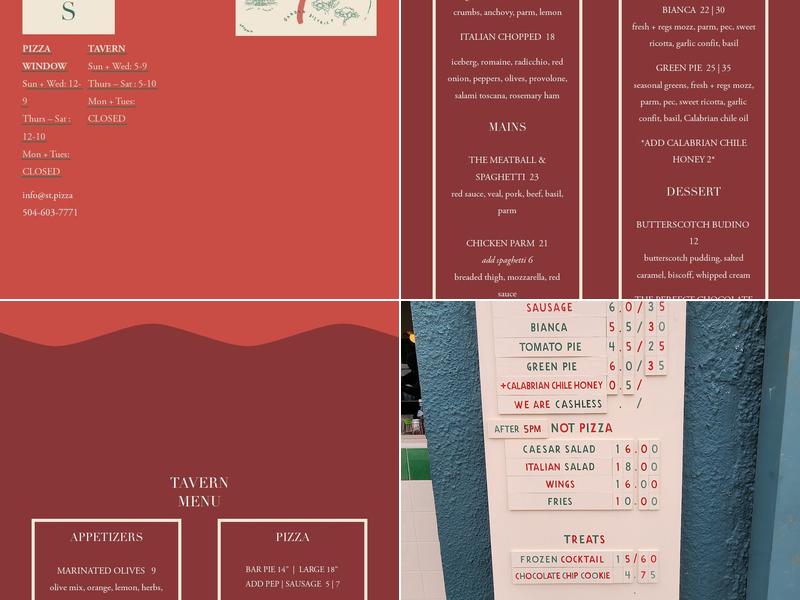 St. Pizza Menu