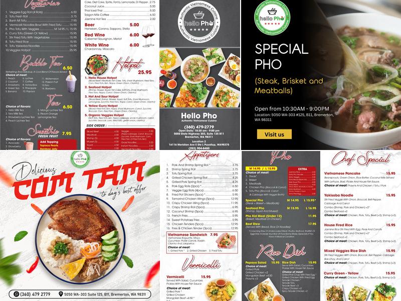 Hello Pho Bremerton Menu