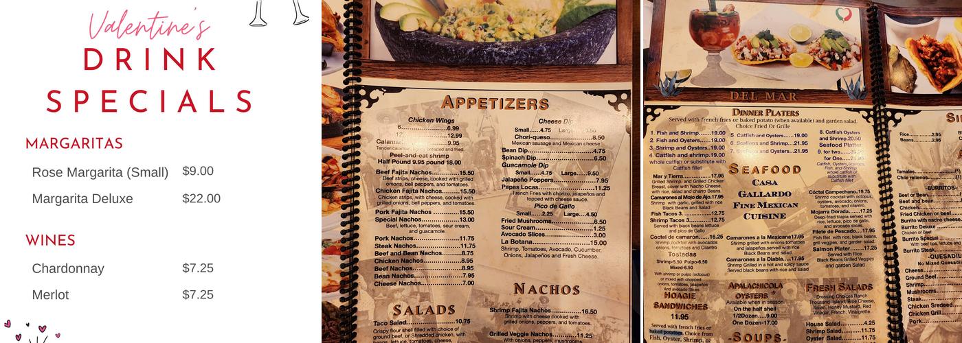 Casa Gallardo Fajita Factory 2 Menu