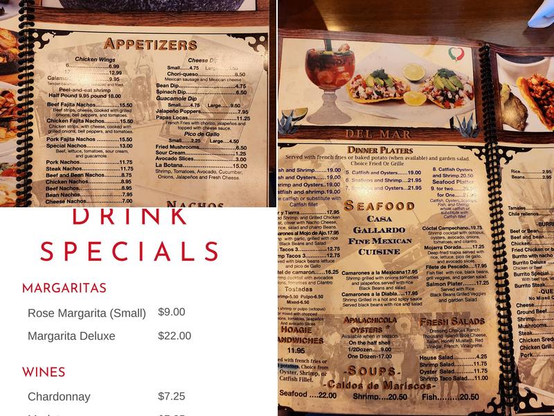 Casa Gallardo Fajita Factory 2 Menu