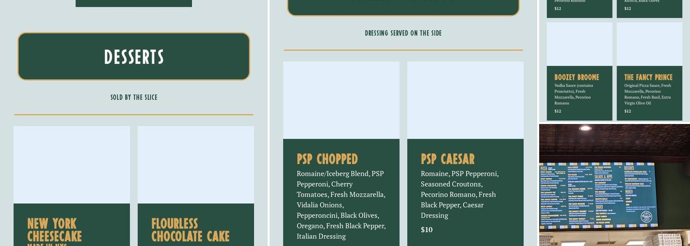 Prince Street Pizza Menu