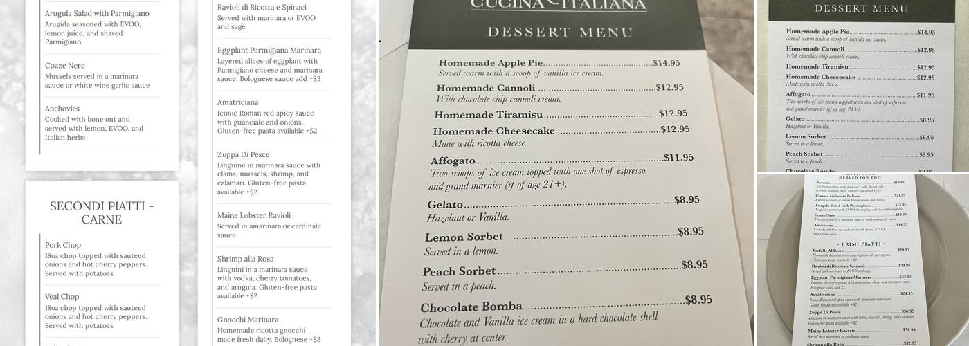 Rosa Cucina Italiana Menu