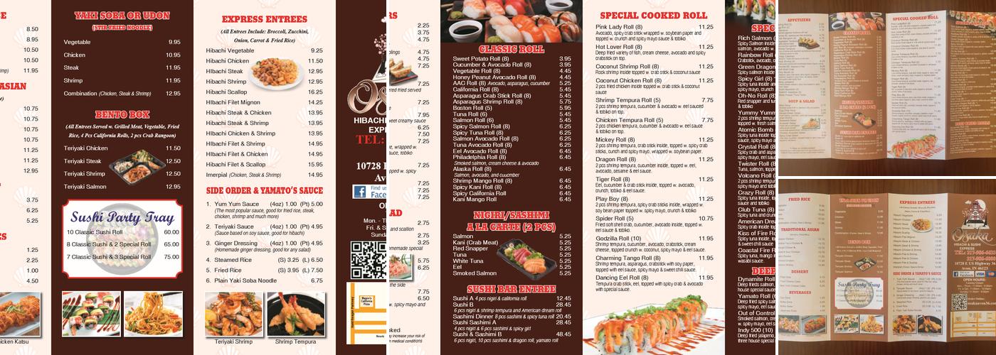 Osaka Hibachi & Sushi Express Menu