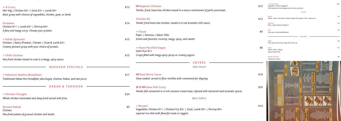 Suma’s Kitchen Menu