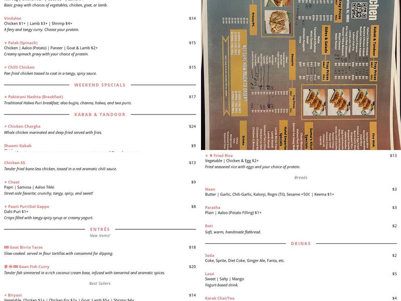 Suma’s Kitchen Menu