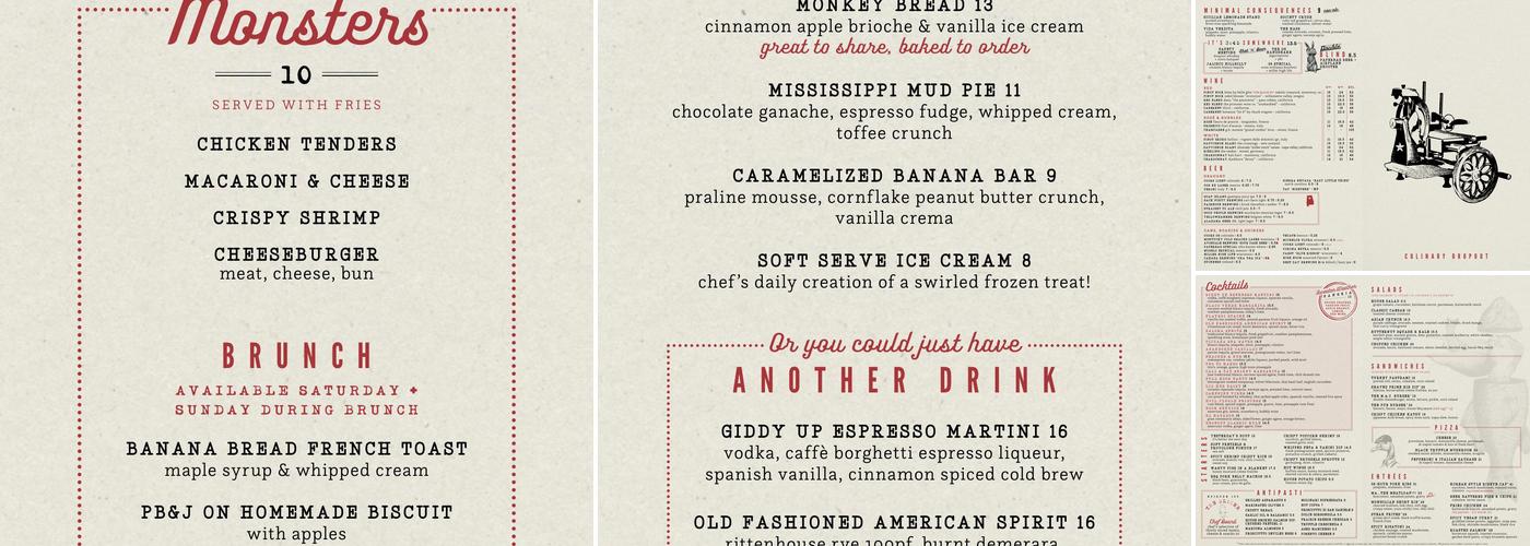 Culinary Dropout Menu