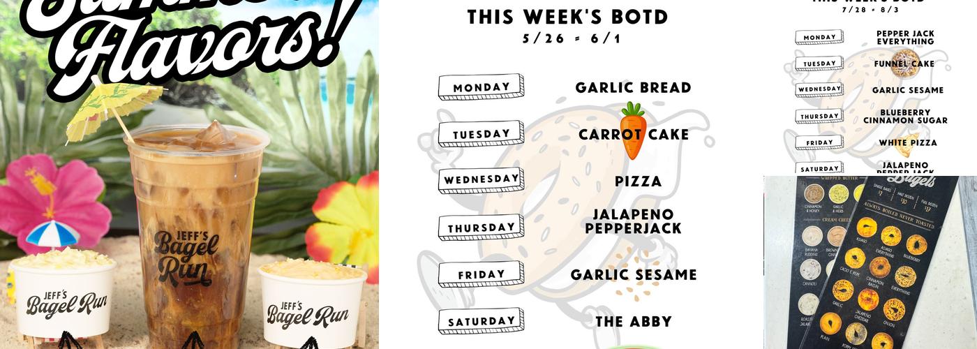 Jeff's Bagel Run Menu