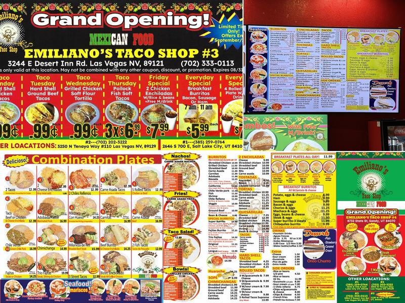 Emiliano’s Taco Shop #2 Menu