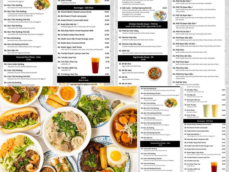 Pho Saigon Menu