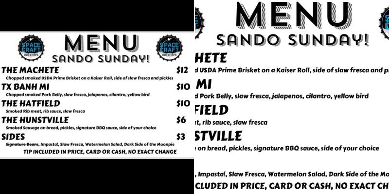 Space Craft BBQ (@ MOTU Space Port) Menu