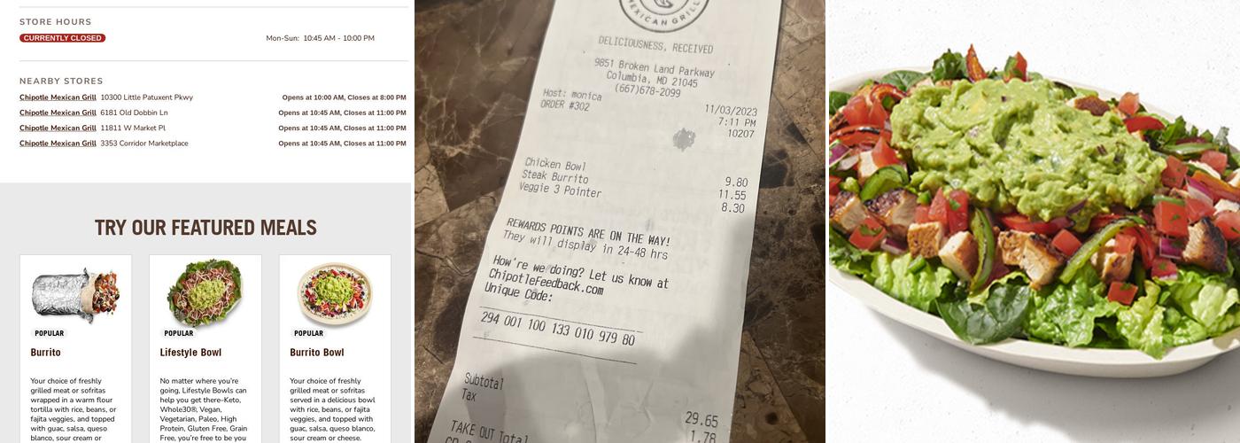 Chipotle Mexican Grill Menu