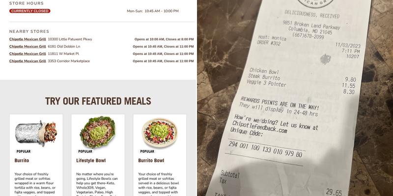 Chipotle Mexican Grill Menu