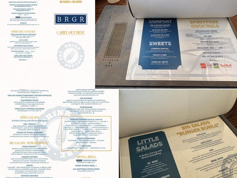 BRGR Kitchen +Bar Menu