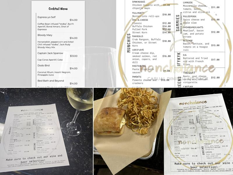 Nonchalance Menu