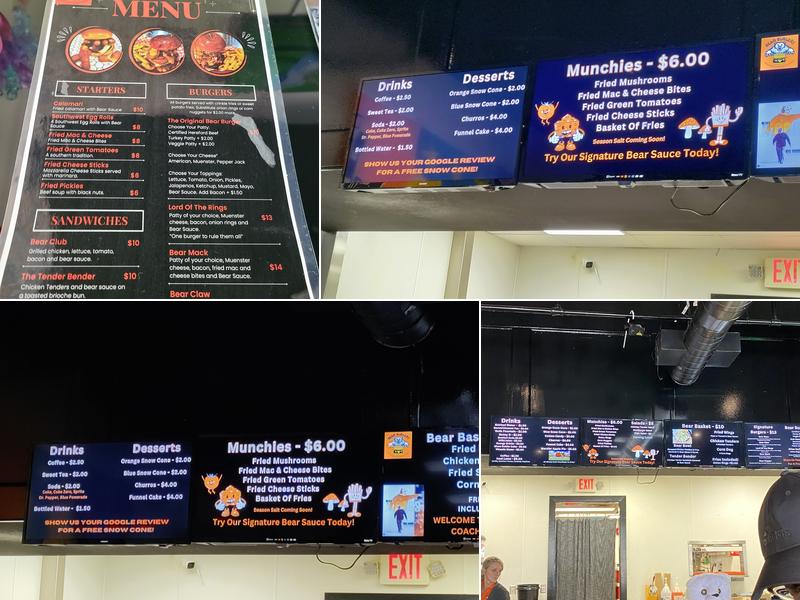 Bear Burgers at Mercer Village Menu