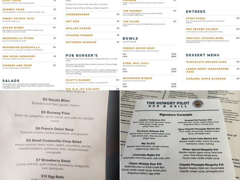 The Hungry Pilot Menu