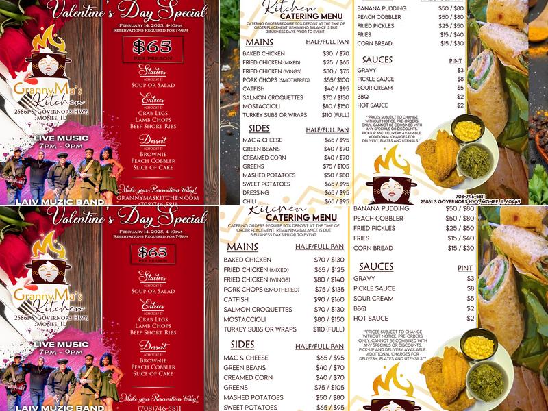GrannyMa's Kitchen Menu