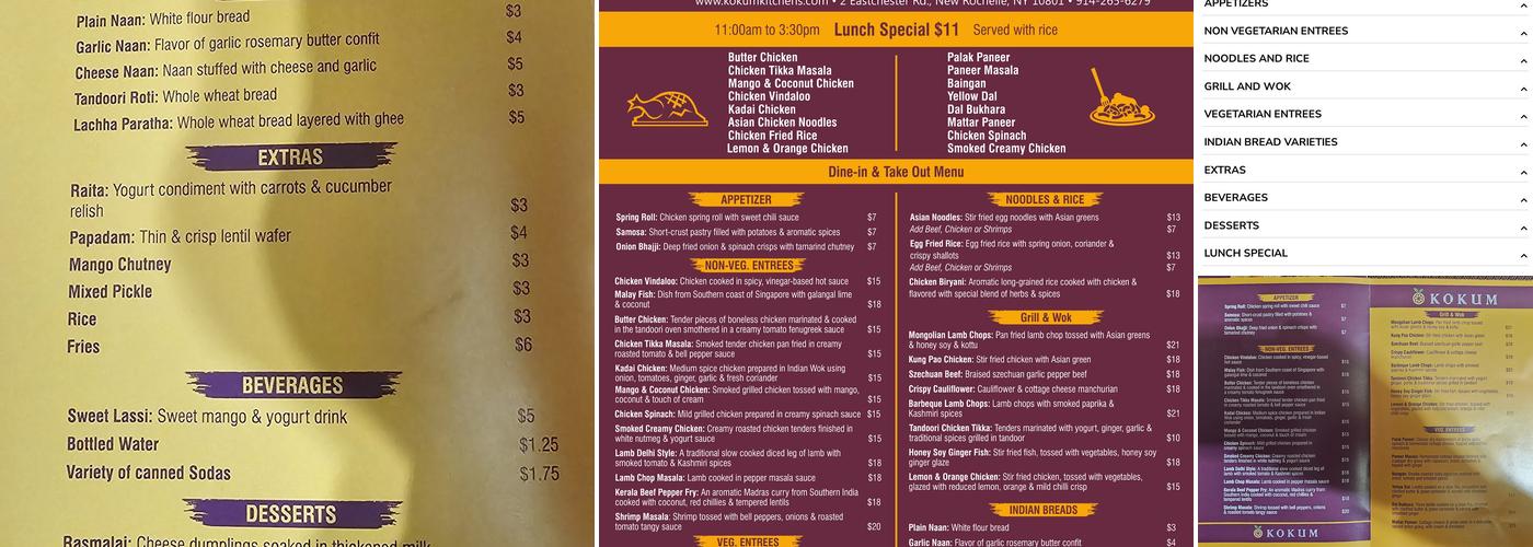 Kokum Grill & Wok Menu