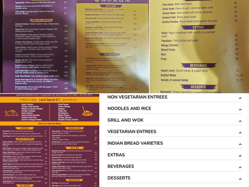 Kokum Grill & Wok Menu