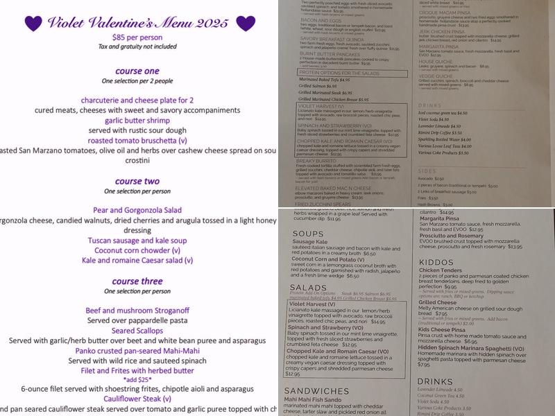 VIOLET Menu