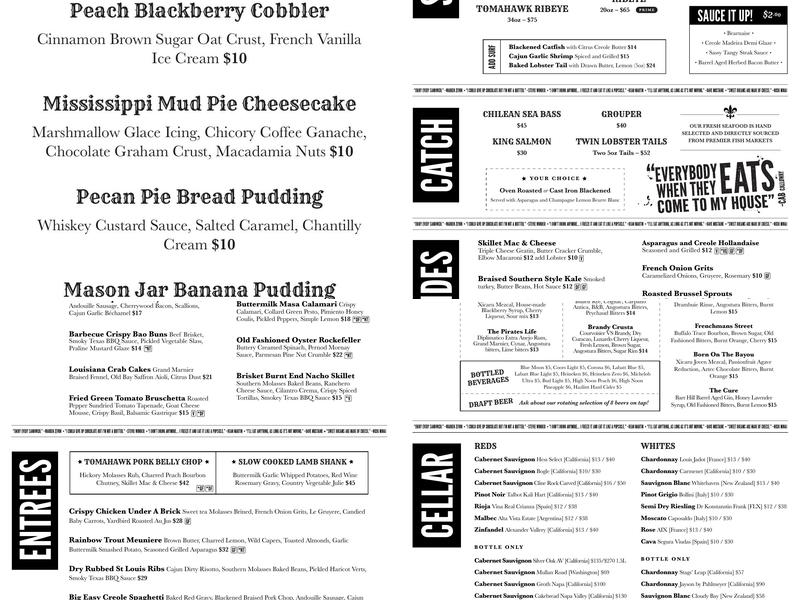 Creola Southern Steakhouse Menu