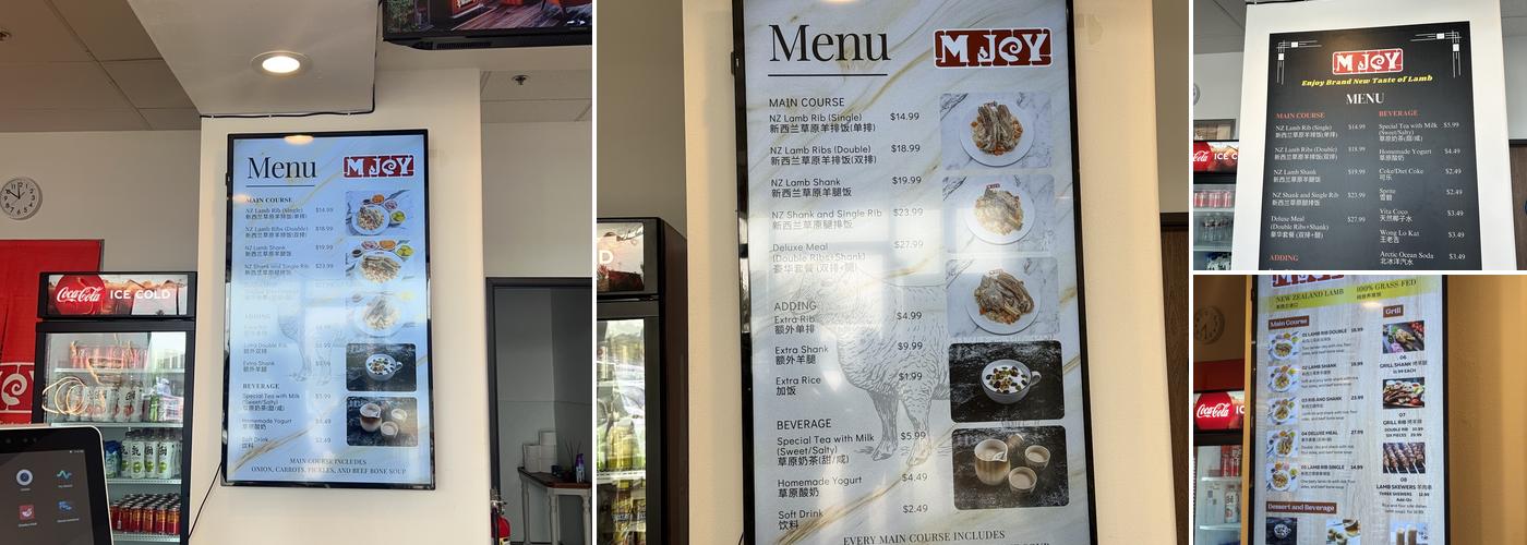 M JOY Menu