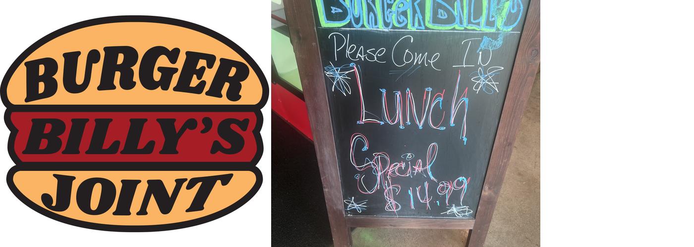 Burger Billy's Joint Menu