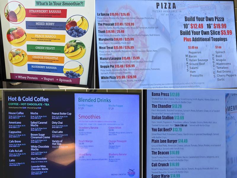 Spaceport Cafe Menu