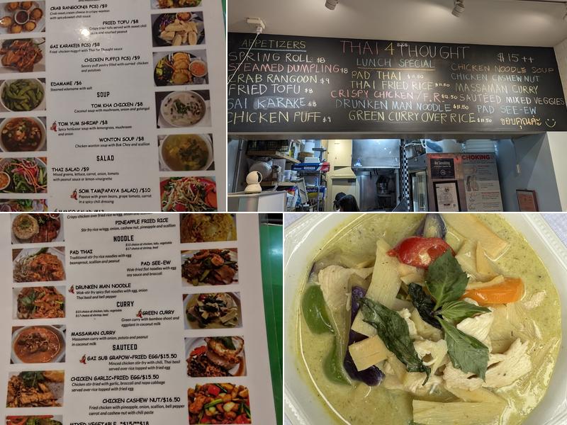 Thai for thought Menu