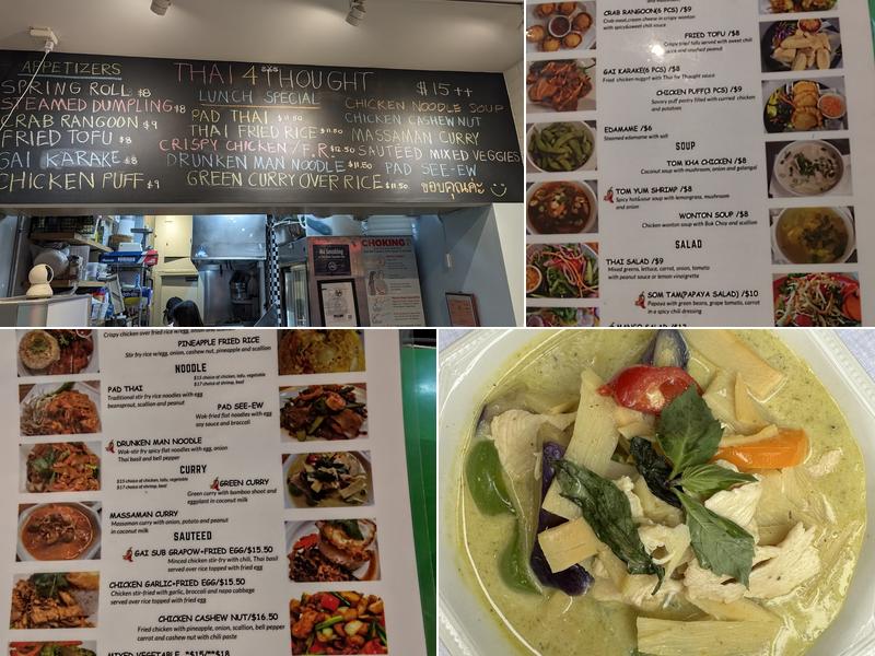 Thai for thought Menu