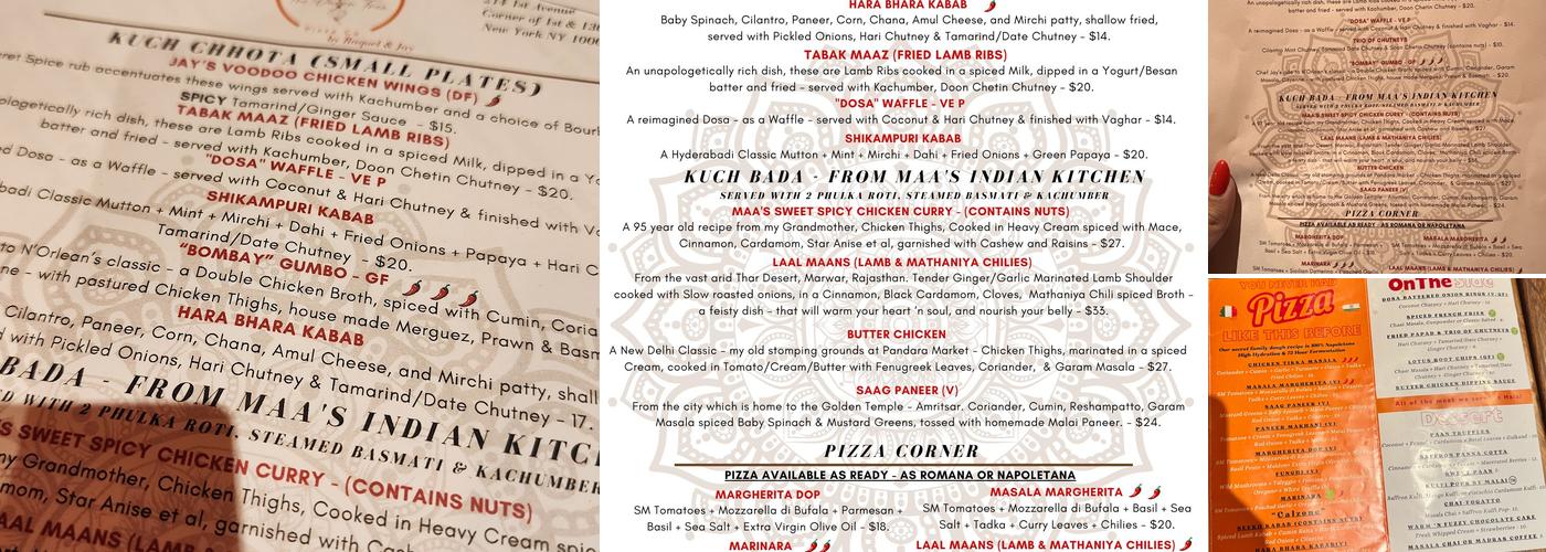 The Onion Tree Pizza Co. Menu