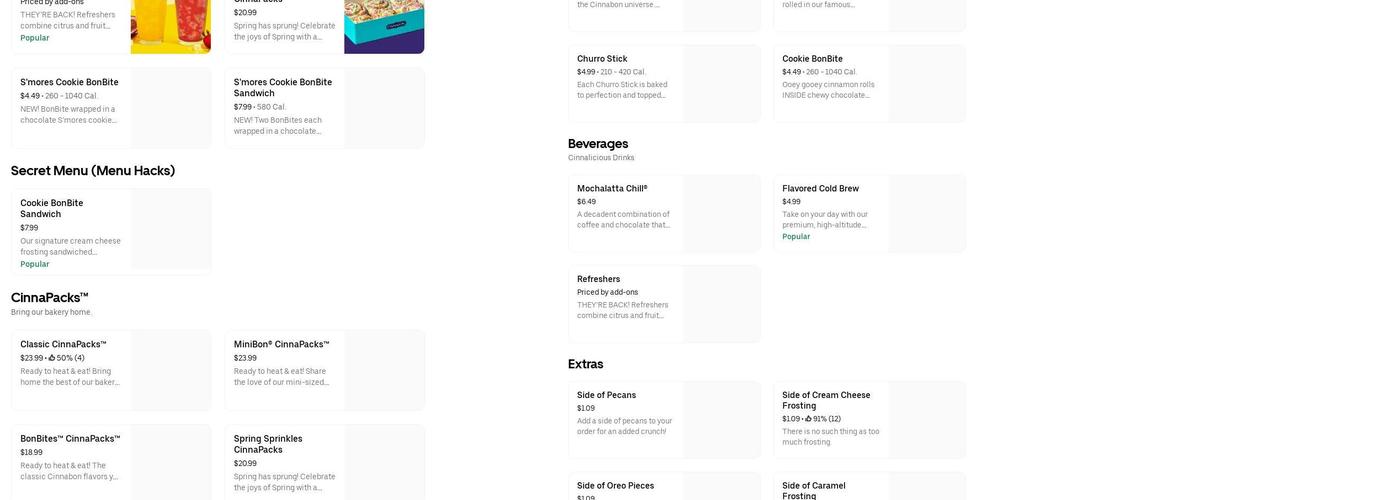 Cinnabon Menu