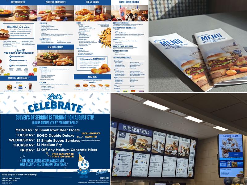 Culver’s Menu