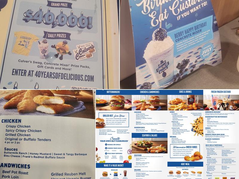Culver’s Menu