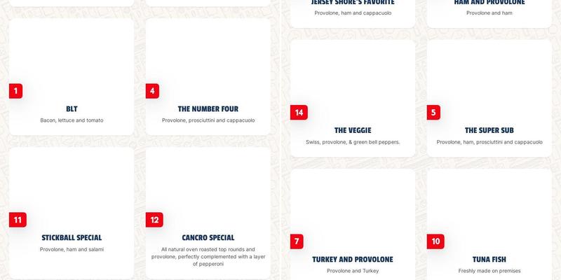 Jersey Mike's Subs Menu