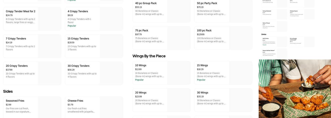 Wingstop Menu