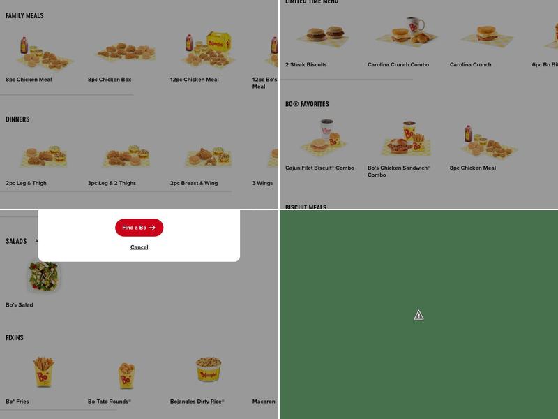 Bojangles Menu