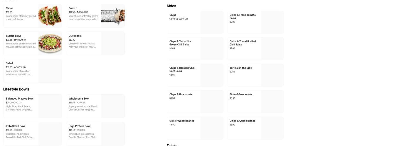 Chipotle Mexican Grill Menu