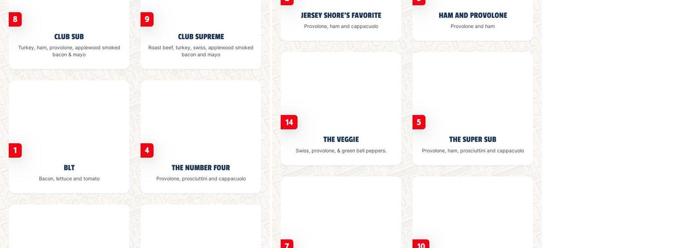 Jersey Mike's Subs Menu